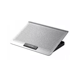Підставка для ноутбука IceCoorel A18, 10-15.6", 1*180mm 580±10% RPM, корпус пластик+алюміній, 2xUSB 2.0, 350x225x26mm, Silver, Box, Q20