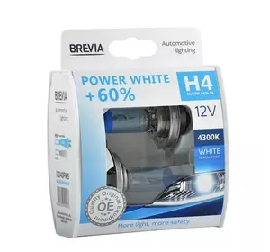Галогеновые лампы BREVIA H4 POWER WHITE +60% 12040PWS
