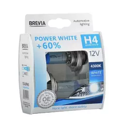 Галогеновые лампы BREVIA H4 POWER WHITE +60% 12040PWS