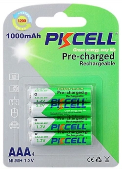 Акумулятор PKCELL 1.2V AAA 1000mAh NiMH Already Charged, 4 штуки в блістері ціна за блістер, Q12