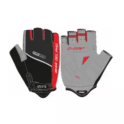 Перчатки GREY'S с коротким пальцем, гелевые вставки, цвет Черный/Красный, размер M (100шт/уп)