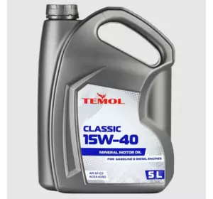 Масло TEMOL Classic 15W-40 API SG/CD  ACEA A2/B2 (5 л)