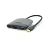 Хаб Type-C(тато) пластиковий, HDMI(мама)+USB3.0(мама)+PD(мама), 23cm, Black