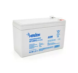 Акумуляторна батарея MERLION AGM GP1280F2 12 V 8,0 Ah (150 x 65 x 95 (100)) White Q10/420