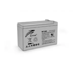 Акумуляторна батарея AGM RITAR RT1280, Gray Case, 12V 8.0Ah  ( 151 х 65 х 94 (100) ) Q10