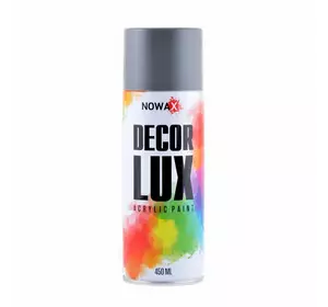 Акриловая краска глянцевая светло серая NOWAX Decor Lux (7001) 450мл