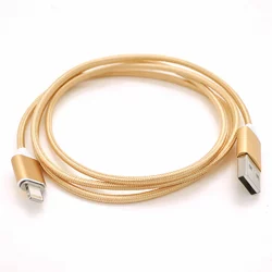 Магнітний кабель USB 2.0 / Lighting, 1m, 2А, індикатор заряду, тканинна оплетка, знімач, Gold, Blister ( під наконечник 1938 )