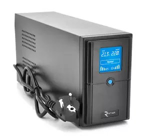 ДБЖ Ritar E-RTM500 (300W) ELF-D, LCD, AVR, 2st, 2xSCHUKO socket, 1x12V7Ah, metal Case. Q4 (370*130*210) 4.8 кг (310*85*140)