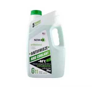 Антифриз NOWAX G11 -40°C зеленый готовая жидкость 5 кг (NX05003)