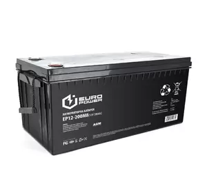 Акумуляторна батарея EUROPOWER AGM EP12-200M8 12V 200Ah (522 x 240 x 219) Black Q1/18