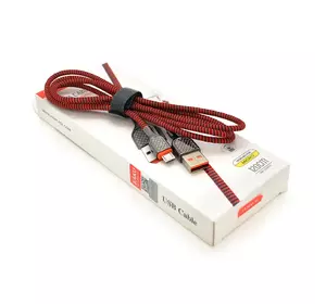 Кабель iKAKU KSC-188 DIANYA zinc alloy charging data cable series for micro, Red, довжина 1,2м, 3,2А, BOX