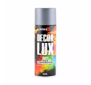 Акриловая высокотемпературная глянцевая краска серая NOWAX Decor Lux (9022) 650°C 450мл