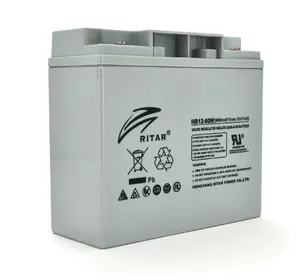 Акумуляторна батарея AGM RITAR HR12-60W, Gray Case, 12V 17.0Ah ( 181 х 77 х 167 (167 ) 4.80 kg Q4