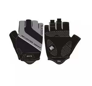 Перчатки GREY'S с коротким пальцем, гелевые вставки, цвет Черный/Серый, размер M (100шт/уп)
