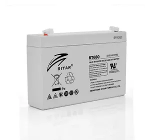 Акумуляторна батарея AGM RITAR RT680, Black Case, 6V 8Ah (151х34х94 (100)) Q10