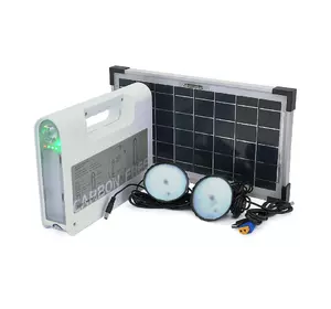 Портативний ліхтар BRAZZERS BRPF-CF80/18, Solar panel 18W, LiFePO4 - 80Wh, DC: 2x3.2V, USB:: 1x5V/2A, 2x6W Led лампи 1м, 9W вбудований ліхтар, BOX, Q6