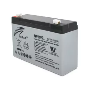 Акумуляторна батарея AGM RITAR RT6100, Black Case, 6V 10Ah (150 х 50 х 93 (99)) Q10