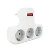 Розетка трійник з вимикачем, заземленням SQ-GZBK-01/03Q, 3x16A 250V~Max, 3500W, White, Q50 Розетка трійник з вимикачем, заземленням SQ-GZBK-01/03Q, 3x16A 250V~Max, 3500W, White, Q50