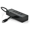 Хаб Type-C, 4 порти USB 3.0, 20 см, Black, Blister Хаб Type-C, 4 порти USB 3.0, 20 см, Black, Blister