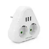Розетка трійник із заземленням F202-White, 2 розетки+3USB(1А), 2500W, 10A, 110-250V~Max, Blister Розетка трійник із заземленням F202-White, 2 розетки+3USB(1А), 2500W, 10A, 110-250V~Max, Blister