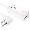 Мережевий фільтр HOCO AC9A на 1 розетку + 2 USB+USB-C, 30W, 220В, кабель 1,5м, White, Box Мережевий фільтр HOCO AC9A на 1 розетку + 2 USB+USB-C, 30W, 220В, кабель 1,5м, White, Box