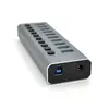 Хаб USB 3.0, 6 портів USB 3.0 + 4 порти QC3.0, з перемикачами на кожен порт, DC12V4A, Black, BOX Хаб USB 3.0, 6 портів USB 3.0 + 4 порти QC3.0, з перемикачами на кожен порт, DC12V4A, Black, BOX