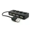 Хаб USB 2.0 4 порти, Black, 480Mbts живлення від USB, з кнопкою LED/Blue на кожен порт, Blister Q100 Хаб USB 2.0 4 порти, Black, 480Mbts живлення від USB, з кнопкою LED/Blue на кожен порт, Blister Q100