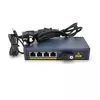 Комутатор POE 48V/57V 4 портів PoE +1 порт Ethernet FX 155 Мбіт/с (UP-Link) A, 802.3af, Black, БП у комплекті, (238*190*96) 0.79 кг (152*85*30) Комутатор POE 48V/57V 4 портів PoE +1 порт Ethernet FX 155 Мбіт/с (UP-Link) A, 802.3af, Black, БП у комплекті, (238*190*96) 0.79 кг (152*85*30)