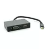 Хаб Type-C(папа) алюмінієвий, HDMI(мама)+VGA(мама), 23cm, Silver Хаб Type-C(папа) алюмінієвий, HDMI(мама)+VGA(мама), 23cm, Silver