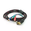 Кабель VGA (тато)-3RCA (тато) 1.5m, Black/Red, обплетення, пакет Кабель VGA (тато)-3RCA (тато) 1.5m, Black/Red, обплетення, пакет