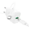 Набір СЗУ 110-240V HOCO C140A+ кабель Type-C, 1xUSB, 18W, кабель 1м, White, Blister Набір СЗУ 110-240V HOCO C140A+ кабель Type-C, 1xUSB, 18W, кабель 1м, White, Blister