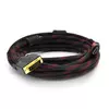 Кабель HDMI (тато)-DVI (тато) 5,0м, 2 ферити, обплетення, круглий Black/RED, Пакет Кабель HDMI (тато)-DVI (тато) 5,0м, 2 ферити, обплетення, круглий Black/RED, Пакет