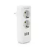 Розетка трійник із заземленням F102-White, 2 розетки+3USB(1А), 2500W, 10A, 110-250V~Max, Blister Розетка трійник із заземленням F102-White, 2 розетки+3USB(1А), 2500W, 10A, 110-250V~Max, Blister