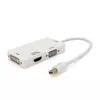 Конвертер mini Display Port (тато) на HDMI/VGA/DVI(мама) 30cm, White, 4K/2K, Пакет Конвертер mini Display Port (тато) на HDMI/VGA/DVI(мама) 30cm, White, 4K/2K, Пакет