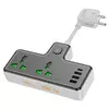 Мережевий фільтр HOCO AC11A на 2 розетки + 3 USB + USB-C, 17W, кабель 1,5 м, 220В, Black, Box Мережевий фільтр HOCO AC11A на 2 розетки + 3 USB + USB-C, 17W, кабель 1,5 м, 220В, Black, Box