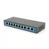 Комутатор POE 48V з 8 портами POE 100Мбіт + 2 порт Ethernet (UP-Link) 100Мбіт, корпус – метал, Black, БП в комплекті, Q18 Комутатор POE 48V з 8 портами POE 100Мбіт + 2 порт Ethernet (UP-Link) 100Мбіт, корпус – метал, Black, БП в комплекті, Q18