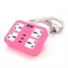 Мережевий фільтр ТВ-Т15, 4 розетки + 3 USB, з перемикачем, 2 м, перетин 3х0, 75мм, 2500W, Pink, Box Мережевий фільтр ТВ-Т15, 4 розетки + 3 USB, з перемикачем, 2 м, перетин 3х0, 75мм, 2500W, Pink, Box