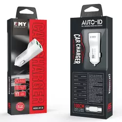 Набір 2 в 1 АЗУ With Micro-Usb Cable DC12-24V MY-30, 2 x USB, 5V / 12W, Output: 5V / 2.4A, White, Blister- box Набір 2 в 1 АЗУ With Micro-Usb Cable DC12-24V MY-30, 2 x USB, 5V / 12W, Output: 5V / 2.4A, White, Blister- box