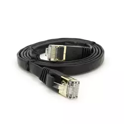 Патч-корд литий плоский WEEPDA, UTP, RJ45, Cat.7, 1m, Cu, чорний Патч-корд литий плоский WEEPDA, UTP, RJ45, Cat.7, 1m, Cu, чорний