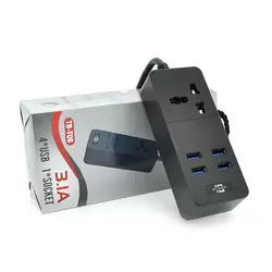Мережевий фільтр ТВ-Т06, 1 розетка + 4 USB, 2 м, перетин 3х0,75мм, 2500W, Black, Box Мережевий фільтр ТВ-Т06, 1 розетка + 4 USB, 2 м, перетин 3х0,75мм, 2500W, Black, Box