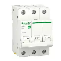 Автоматичний вимикач змінного струму  Schneider RESI9 6А, 3P, крива С, 6кА Автоматичний вимикач змінного струму  Schneider RESI9 6А, 3P, крива С, 6кА