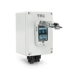 Вимикач навантаження постійного струму для сонячних систем YR1-1, 550V, 32A, IP66, підключення знизу Вимикач навантаження постійного струму для сонячних систем YR1-1, 550V, 32A, IP66, підключення знизу