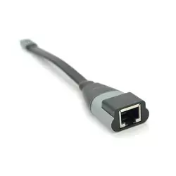 Конвертер Type-C (тато)/RJ-45(мама), 18cm, плоский, chip:RTL8153, 1000Mbps, Black Конвертер Type-C (тато)/RJ-45(мама), 18cm, плоский, chip:RTL8153, 1000Mbps, Black