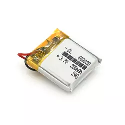 Літій-полімерний акумулятор 6*20*20mm (Li-ion 3.7В 200мА·год) Літій-полімерний акумулятор 6*20*20mm (Li-ion 3.7В 200мА·год)