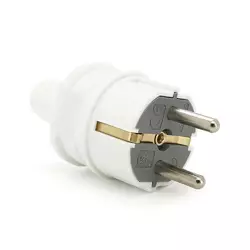 Вилка VIKO Євро пряма із заземленням. 16А 260V, White. ПВХ Вилка VIKO Євро пряма із заземленням. 16А 260V, White. ПВХ
