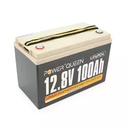 Акумуляторна батарея LiFePO4 Power Queen 12.8V 100Ah, 1280Wh, BMS 100A, 330*170*220мм Акумуляторна батарея LiFePO4 Power Queen 12.8V 100Ah, 1280Wh, BMS 100A, 330*170*220мм