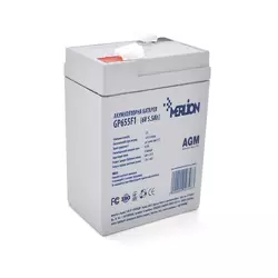 Акумуляторна батарея MERLION AGM GP655F1 6 V 5.5Ah ( 70 x 47 x 100 (105)), 0.75 kg, Grey, Q20/2400 Акумуляторна батарея MERLION AGM GP655F1 6 V 5.5Ah ( 70 x 47 x 100 (105)), 0.75 kg, Grey, Q20/2400
