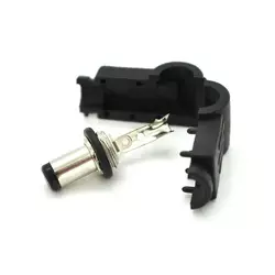 Перехідник DC 5.5x2.5mm (тато) під пайку, штекер 90° Перехідник DC 5.5x2.5mm (тато) під пайку, штекер 90°