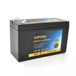 Акумуляторна батарея літієва Vipow 12 V 10Ah з елементами Li-ion 18650 з вбудованою ВМS платою, (3S5P) (151х65х94(100))мм, Q20 Акумуляторна батарея літієва Vipow 12 V 10Ah з елементами Li-ion 18650 з вбудованою ВМS платою, (3S5P) (151х65х94(100))мм, Q20