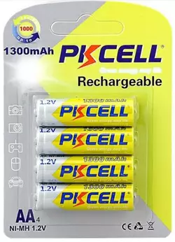 Акумулятор PKCELL 1.2V AA 1300mAh NiMH Rechargeable Battery, 4 штуки у блістері ціна за блістер, Q12